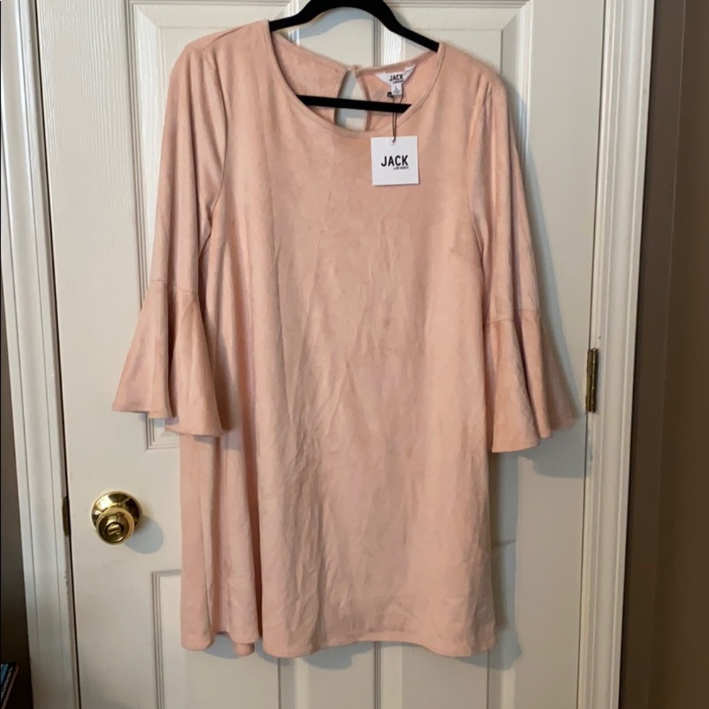 JACK - suede lightweight dress with flared sleeves